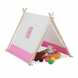 Tente pour enfants, unisexe, pour intérieur et extérieur, HxLxP : env. 92x120x86 cm, blanc et rose - Relaxdays
