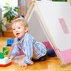 Tente pour enfants, unisexe, pour intérieur et extérieur, HxLxP : env. 92x120x86 cm, blanc et rose - Relaxdays