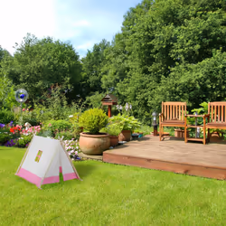 Tente pour enfants, unisexe, pour intérieur et extérieur, HxLxP : env. 92x120x86 cm, blanc et rose - Relaxdays - Vue supplémentaire 5