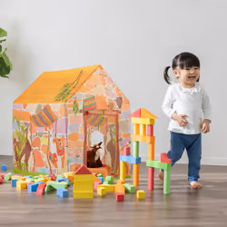 Relaxdays Tente pour enfants, motifs lamas/alpagas, HxLxP : env. 103 x 74 x 96 cm, intérieur et extérieur, multicolore