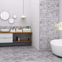 Relaxdays Panier de rangement bambou et tissu, lot de 3, corbeilles salle de bain, 3 tailles différentes, blanc/gris
