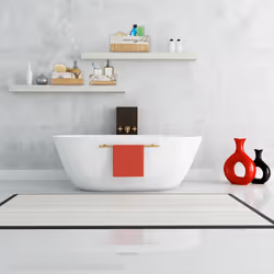 Relaxdays - Panier de rangement bambou et tissu, lot de 3, corbeilles salle de bain, tailles différentes, nature-crème