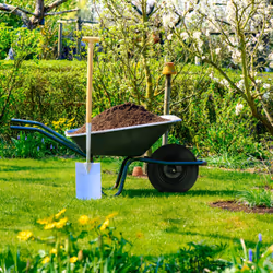 Relaxdays Roue de brouette 3.50-8 avec axe fixe, pneu caoutchouc (PU), jante en acier, charge maximale : 120 kg, noire