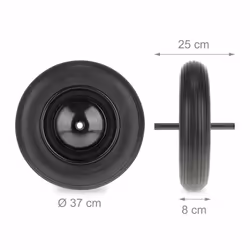 Relaxdays Roue de brouette 3.50-8 avec axe fixe, pneu caoutchouc (PU), jante en acier, charge maximale : 120 kg, noire - Vue supplémentaire 4