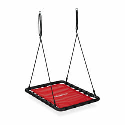 Relaxdays - Balançoire nid d'oiseau, enfants et adultes, charge maximum 100 kg, rectangulaire, LxP : 103x77 cm, rouge