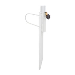 Relaxdays Piquet pour parasol épaisseur du tube jusqu’à 32 mm pour jardin camping plage base parasol acier blanc