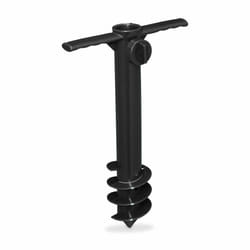 Pied de parasol, tubes de largeur de 19 à 32 mm, à visser, plastique, sable, camping, parc, gazon, noir - Relaxdays