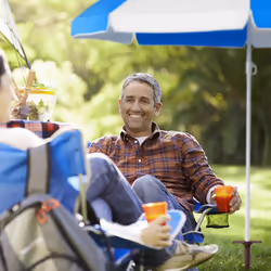 Pied de parasol, tubes de largeur de 19 à 32 mm, à visser, plastique, sable, camping, parc, gazon, brun - Relaxdays