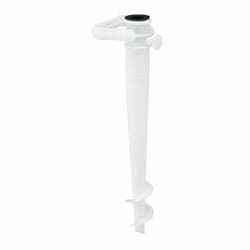 Pied de parasol, douille pour maintien, plastique, avec poignées rabattables, à visser, gazon ou sable, blanc - Relaxdays