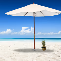 Pied de parasol, douille pour maintien, plastique, avec poignées rabattables, à visser, gazon ou sable, blanc - Relaxdays