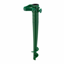 Pied de parasol, douille pour maintien, plastique, avec poignées rabattables, à visser, gazon ou sable, vert - Relaxdays