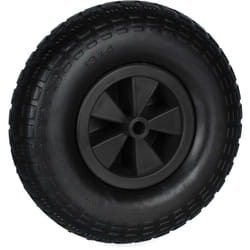 Relaxdays - Roue de brouette, 4.00-6, caoutchouc, jante en plastique, increvable, charge maximale : 100 kg, noire