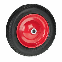 Relaxdays - Roue de brouette 3.00-8, pneu en caoutchouc pu, jante acier, increvable, charge maxinmale 80 kg, noir/rouge