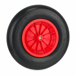Relaxdays - Roue de brouette 4.80/4.00-8, pneu en caoutchouc, jante plastique, charge max. 100 kg, increvable, noir/rouge
