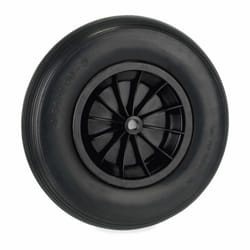 Relaxdays - Roue de brouette 4.80/4.00-8, pneu en caoutchouc pu, jante plastique, charge max. 100 kg, increvable, noire