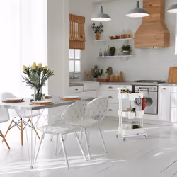 Desserte à roulettes, 3 niveaux, 2 freins, multi-usage pour cuisine, bureau, en métal, hlp : 86x38x39cm, blanc - Relaxdays