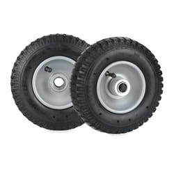 Relaxdays - Roue de brouette 2.50-4 en lot de 2, pneumatique, 2PR, charge max. 100 kg, jante acier, noir/argenté