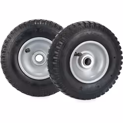 Besoin d’une nouvelle roue pour votre brouette ? Cette roue pneumatique 2.50-4 en lot de 2 vous garantit un confort de condui ...