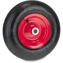Relaxdays - Roue de brouette, 3.50-6, pneumatique, 2PR, charge maximale : 120 kg, avec valve, jante en acier, rouge/noir