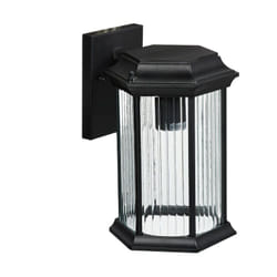 Relaxdays - Lanterne murale pour extérieur, métal, verre, E27, hexagonale, IP44, terrasse, à coté de porte d'entrée, noire