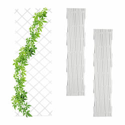 Treillis extensible, lot de 3, tuteur pliable, jardin, balcon, terrasse, 250 cm, plastique, blanc - Relaxdays
