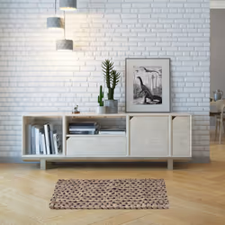 Relaxdays - Tapis en jute, tissé main, fibres naturelles, 60 x 90 cm, pour l'entrée, la chambre ou la cuisine, beige/noir