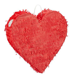Relaxdays Pinata forme de cœur petits et grands Mariages ou autres fêtes à remplir H x L x P : 36x36x95 cm rouge