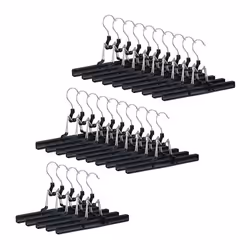 Cintres-Pinces lot de 25 pour Pantalons et Jupes métal caoutchouc pinces crochet rotatif 360° 26 cm noir