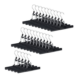 Cintres-Pinces lot de 25 pour Pantalons et Jupes métal caoutchouc pinces crochet rotatif 360° 26 cm noir