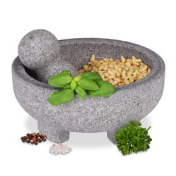 Relaxdays 10042911 Gris Granit Mortier et pilon