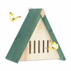 Relaxdays - Hôtel à insectes pratique, pour papillons, en bois de sapin, suspendre, jardin et balcon, nature & vert