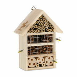 Relaxdays - Maison à insectes, hôtel à insectes, à suspendre, non-traité, coléoptères, HxLxP : 24x18x9 cm, bois, nature