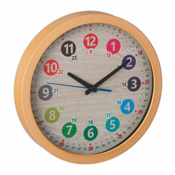 Relaxdays - Horloge murale pour enfants, diamètre 30 cm, apprendre à lire l'heure, fille ou garçon, pendule, multicolore