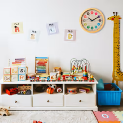 Relaxdays - Horloge murale pour enfants, diamètre 30 cm, apprendre à lire l'heure, fille ou garçon, pendule, multicolore