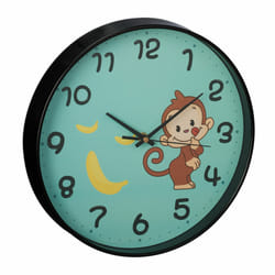 Relaxdays - Horloge murale, analogique, design animalier, ø 29,5 cm, pour chambre d'enfant, turquoise