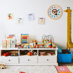 Relaxdays - Horloge murale, apprendre à lire l'heure, design animalier, ø 30 cm, chambre enfant, fille/garçon, multicolore