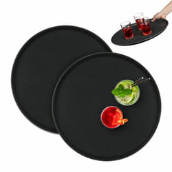 Relaxdays Lot de 2 plateaux de service ronds