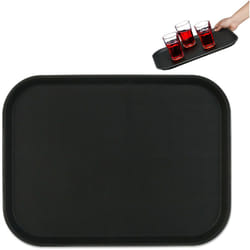 Relaxdays - Plateau de service, surface antidérapante, forme rectangulaire, boissons, restaurant, LxP: 41x30 cm, noir