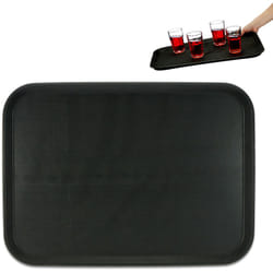 Relaxdays - Plateau de service, surface antidérapante, forme rectangulaire, restaurant, LxP: 56 x 41 cm, noir