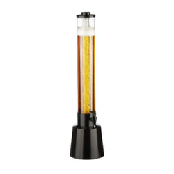 Relaxdays - Distributeur de boisson avec robinet, 3 l, réservoir à glaçons, pour jardin, transparent et noir