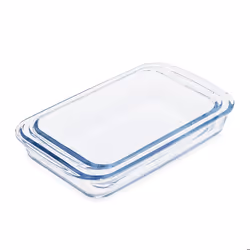 Relaxdays Plat à gratin 2 tailles verre four pour lasagnes gratin tiramisu lavable au lave-vaisselle transparent