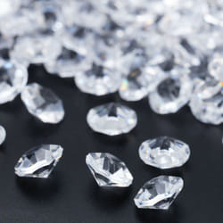 Relaxdays - Diamants décoratifs, lot 1700, décoration de table pour mariage, cristaux, plastique, 6 x 10 mm, transparent