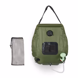 Relaxdays Douche solaire 20 litres camping randonnée à suspendre pliable avec douchette extérieur mobile vert
