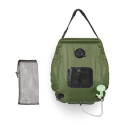 Relaxdays Douche solaire 20 litres camping randonnée à suspendre pliable avec douchette extérieur mobile vert