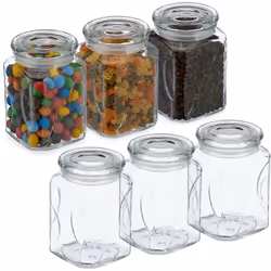 Avec ce pot en verre en lot de 6, conservez vos denrées alimentaires de façon ordonnée et peu encombrante. Que ce soit pour v ...