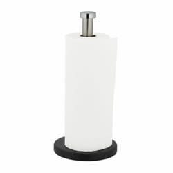Relaxdays - Dérouleur non fixe essuie-tout, acier inoxydable, support pour la cuisine, h x d : 33 x 15 cm, argenté - noir