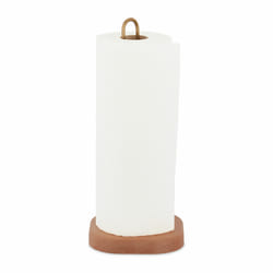 Relaxdays - Dérouleur essuie-tout non fixe, bois de hêtre, support pour cuisine, h x d : 30,5 x 13 x 13 cm, nature - doré