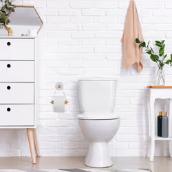 Relaxdays - Support papier toilette en bois, salle de bain & wc, mural, autocollant, HxLxP: 18x18x8 cm, moderne, nature