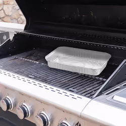 Barquettes alimentaires, Lot de 25, récupération graisse, barbecue, l x p : 31 x 21 cm, aluminium, argenté - Relaxdays