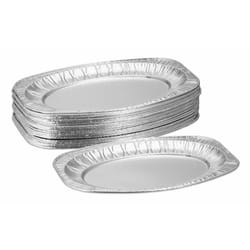Relaxdays 10043366 Assiette de service Ovale Aluminium Argent 25 pièce(s)